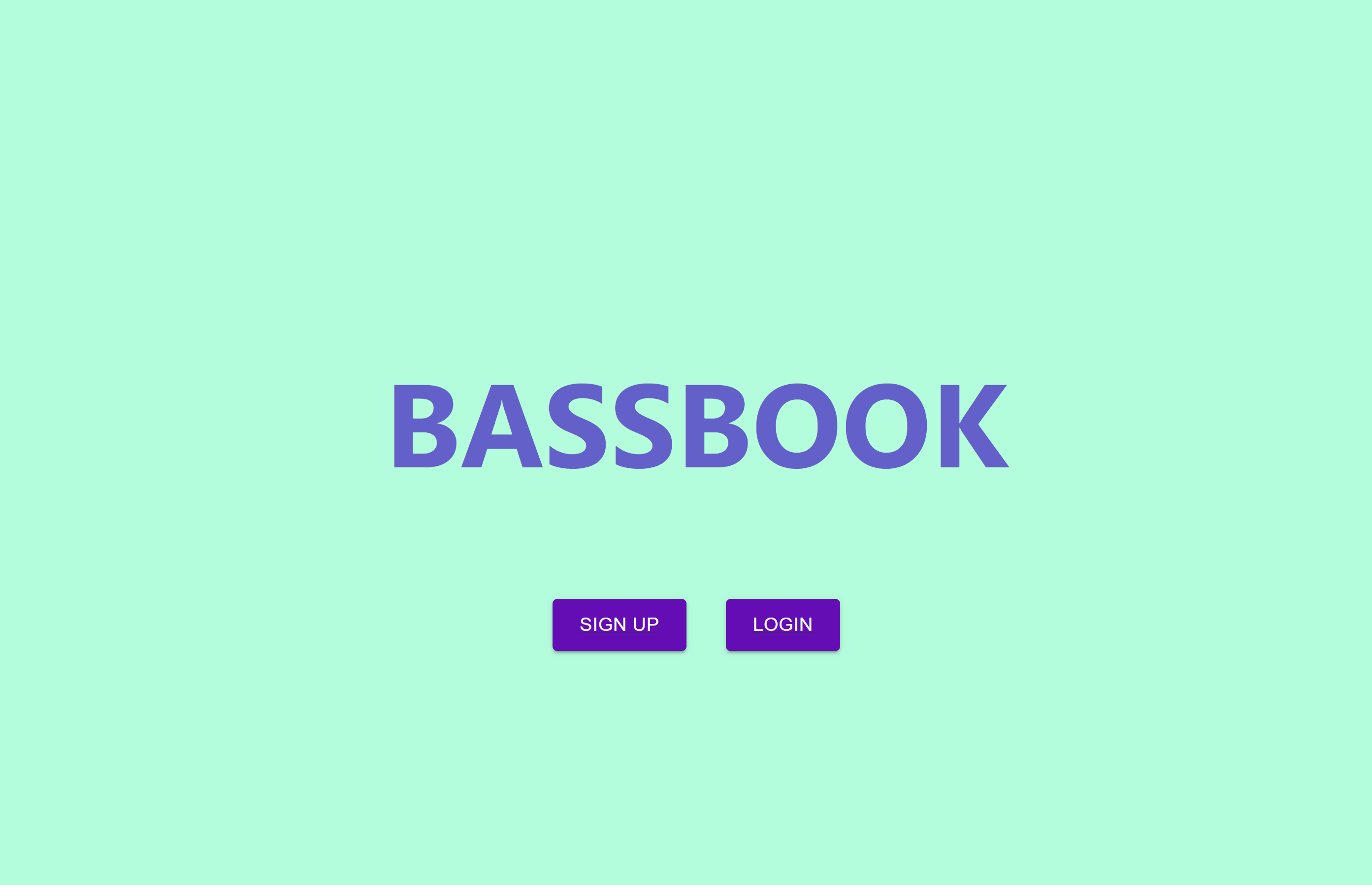 Screenshot of bassbookHome